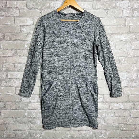 Athleta Women's Medium Heather Gray Tshirt Sweatshirt Dress Long Sleeve Modest - Picture 1 of 7